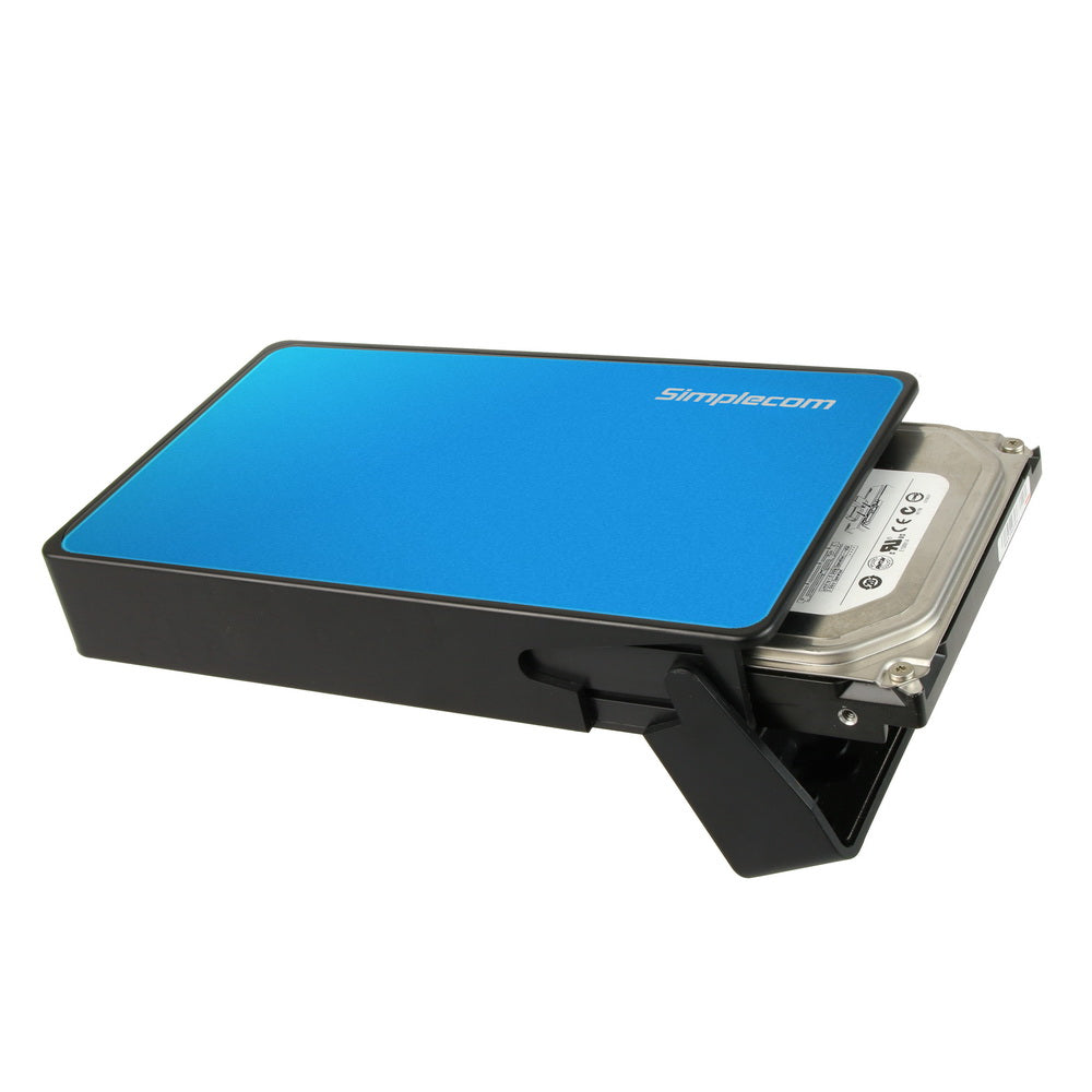 Simplecom SE325 Quick Install 3.5 SATA HDD to USB 3.0 External Hard Drive Enclosure - Blue
