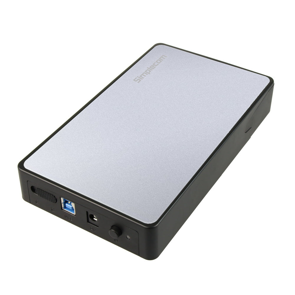 Simplecom SE325 Tool-Free 3.5 SATA Hard Drive Enclosure with USB 3.0 Connectivity - Silver