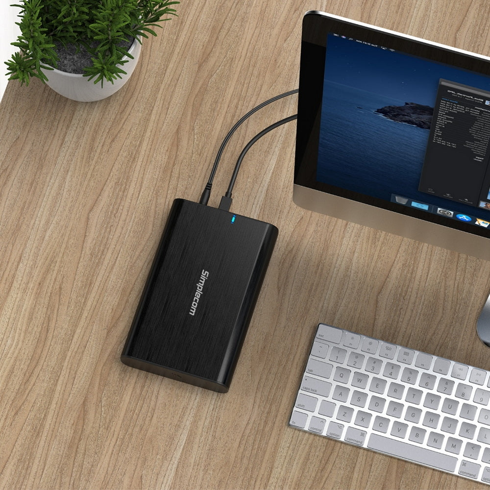 Stylish Aluminium 3.5'' SATA to USB-C External Hard Drive Enclosure with USB 3.2 Gen1 5Gbps Speed