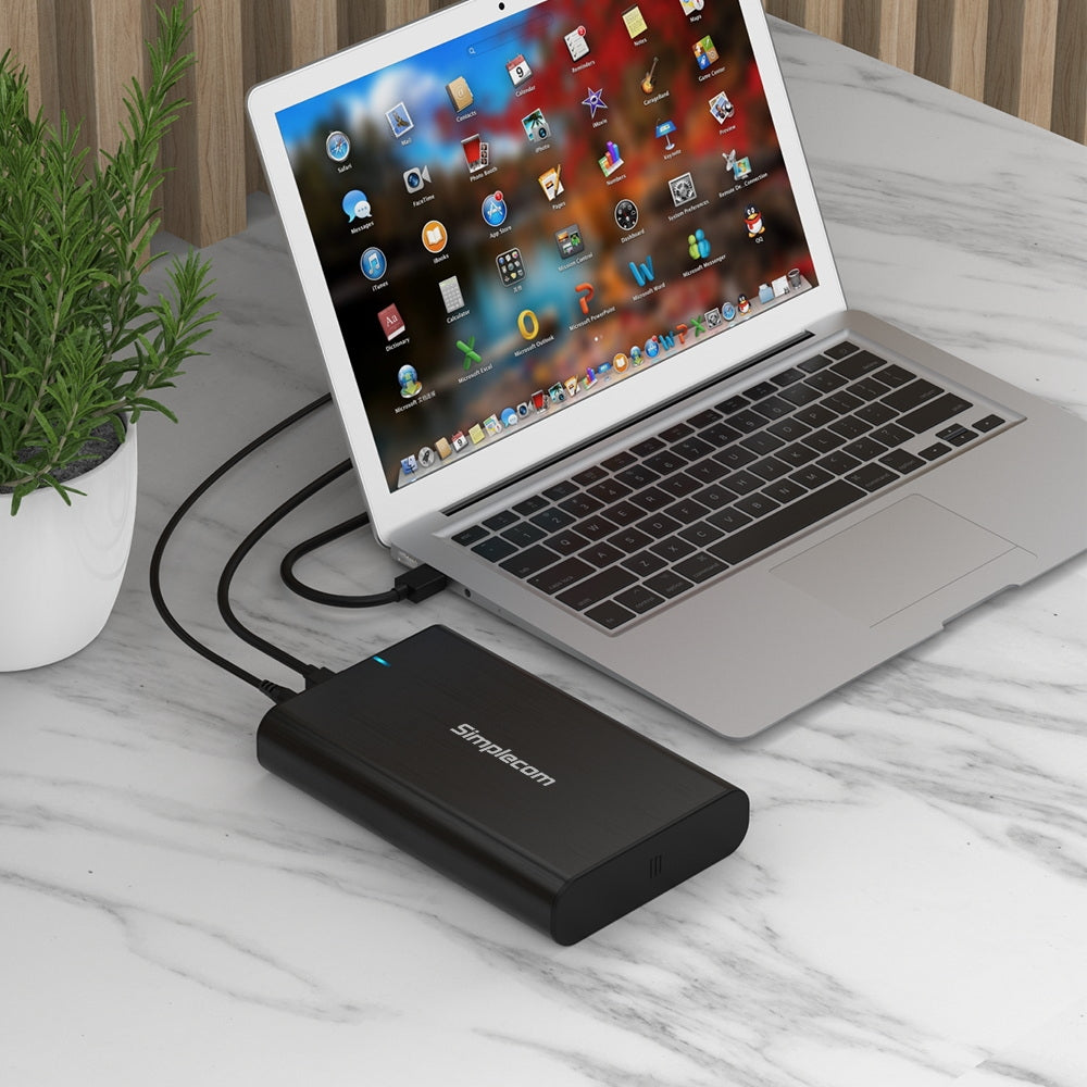 Stylish Aluminium 3.5'' SATA to USB-C External Hard Drive Enclosure with USB 3.2 Gen1 5Gbps Speed
