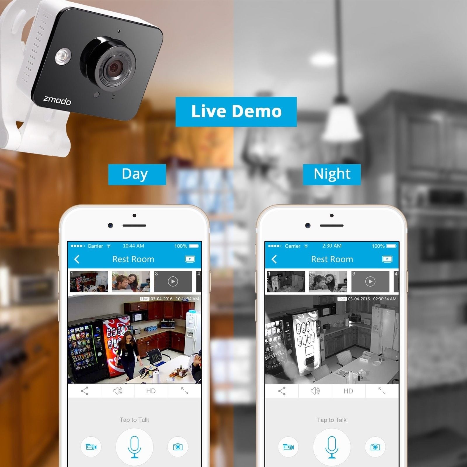 Zmodo 720P Indoor Wireless WiFi Security IP Camera Two way Audio Remote Access