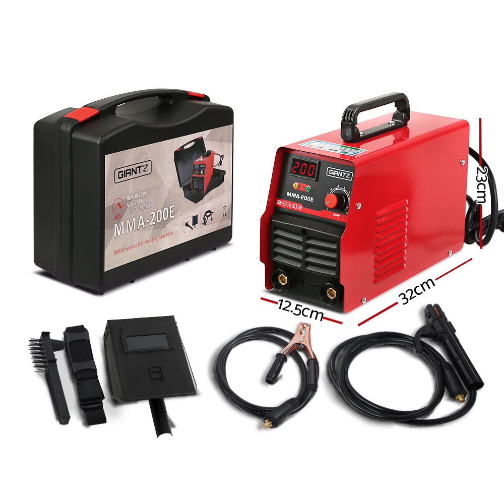 Giantz 200A Portable IGBT Inverter MMA Welder with Digital Display and Safety Features