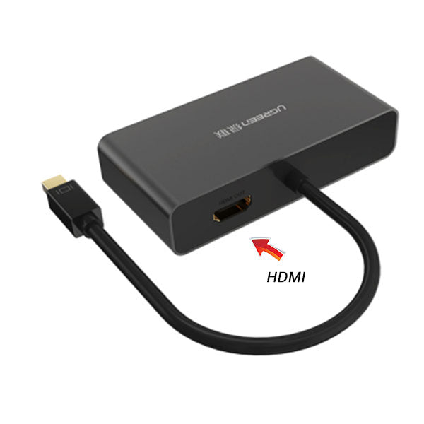 UGREEN 3-in-1 Mini DisplayPort to HDMI, VGA, and DVI Adapter - Black (10440)
