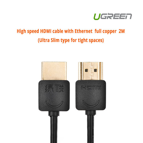 UGREEN Ultra Slim 2M High-Speed HDMI Cable with Ethernet Support (11199)