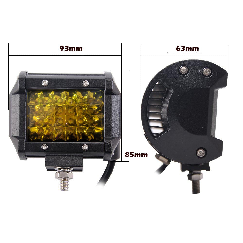 Philips Amber 4x 4-inch Quad Row Spot LED Work Light Bar for 4WD Fog and Reverse Driving