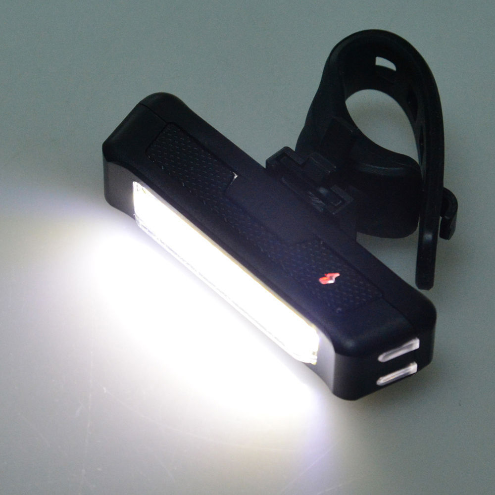 USB Rechargeable LED Bicycle Light Set with Front Headlight and Rear Taillight - Wide Beam Safety Kit