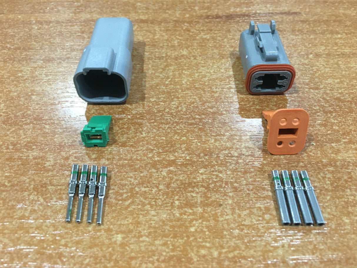 Deutsch DT 4-Way Waterproof Electrical Connector Plug Kit #DT4 for Trailers - 15 Amp Rated