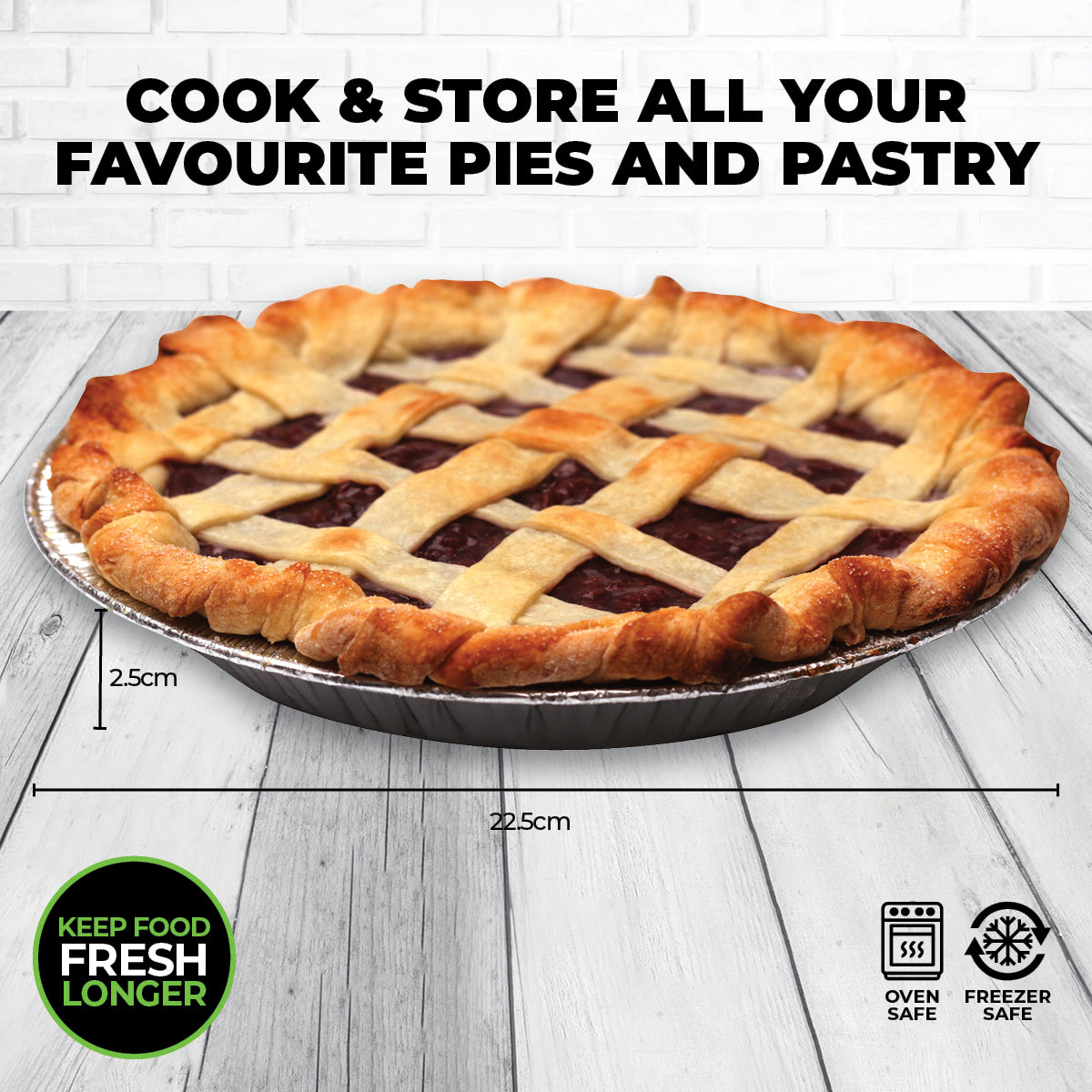 Home Master Premium 22.5cm Round Aluminium Foil Trays - 144 Pack for Cooking and Baking