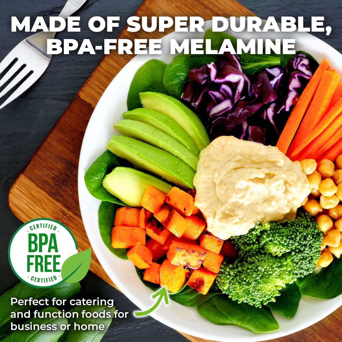 Home Master 24-Piece Stackable Melamine Bowls - Lightweight, Durable, 35cm for Everyday Use