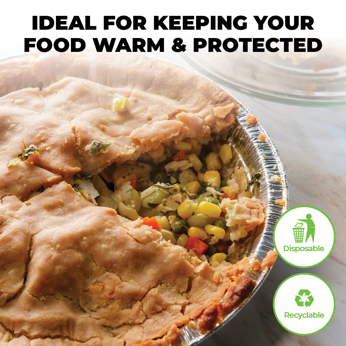 Home Master Premium 22.5cm Round Aluminium Foil Trays - 144 Pack for Cooking and Baking