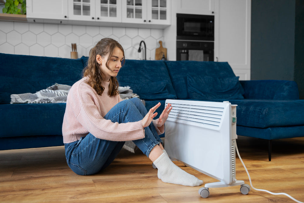 “Compact energy-efficient ceramic heater on low power mode, known for being one of the cheapest heaters to run in small spaces.”