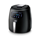 "Cutaway view of an air fryer in action, showing hot air circulation crisping fries with minimal oil for healthier cooking."