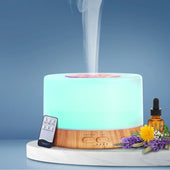 “Cool mist humidifier running in a baby’s nursery to help maintain proper humidity and ease dry skin and congestion.”