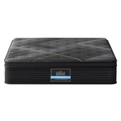 “Standard double mattress with labeled dimensions—4 feet 6 inches wide by 6 feet 3 inches long (135 cm x 190 cm).”