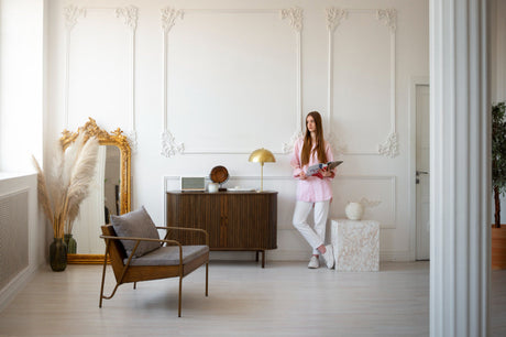 "Side-by-side view of an ornate Victorian sideboard and a sleek modern design, showcasing the evolution of style, materials, and functionality over time."