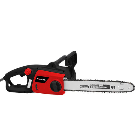 “Beginner using a chainsaw with full protective gear including helmet, face shield, gloves, chaps, and steel-toe boots, demonstrating safe cutting posture in a wooded area.”