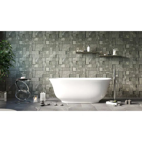 “Elegant deep-soak bathtub with high sides and ergonomic design, placed in a spa-inspired bathroom for maximum relaxation and luxury.”