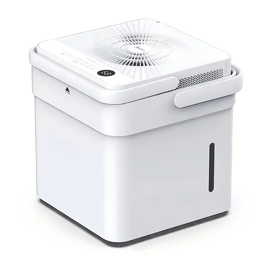 "How a dehumidifier removes moisture from the air to reduce humidity and prevent mold."