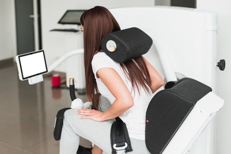  "Modern massage chair with labeled features like rollers, heat zones, and zero-gravity recline, highlighting key functions and benefits."
