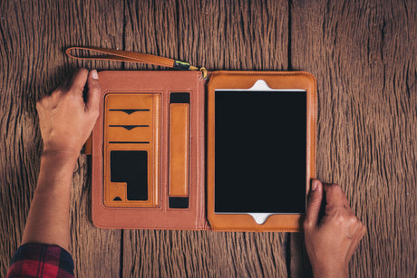  "Various tablet cases in different styles and materials on display, highlighting protection, function, and design features."