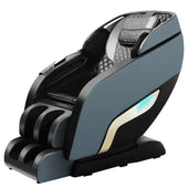 "Person selecting a massage mode on a high-tech chair interface, targeting muscle pain relief through tailored settings."