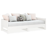 Pull-out Day Bed without Mattress White 2x(90x190) cm - Side View
