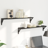Wall Shelves 2 pcs Black Oak 80 x 15 x 15,5 cm Engineered Wood - Top-Down View