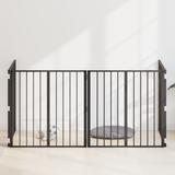 Dog Gate 4 pcs Black 80 x 80 cm Galvanised Steel