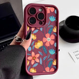 Colorful Flowers Silicone Case For iPhone 15 16 Pro Max 14 13 12 11 Pro Max 7 8 XR XS 16e Shockproof Bumper Soft TPU Phone Cover - Extra Image