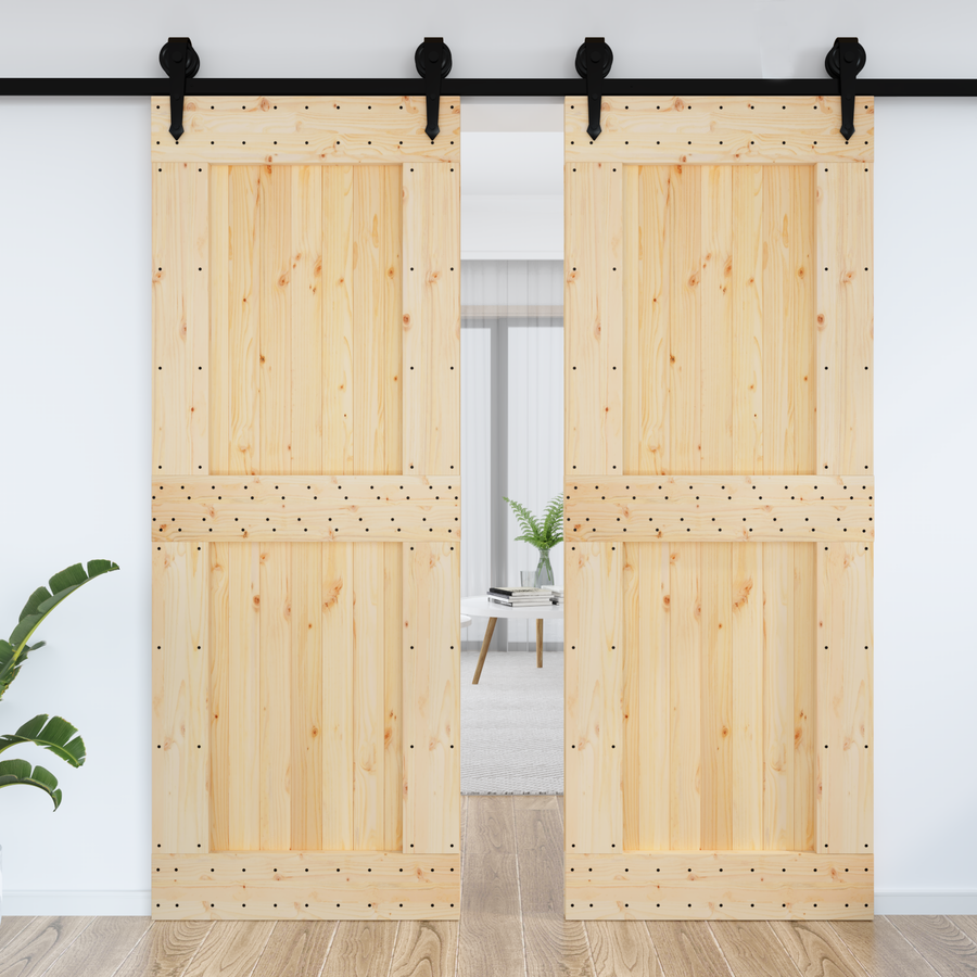 Plain Door NARVIK 85x210cm Solid Pine Wood (Untreated) Natural