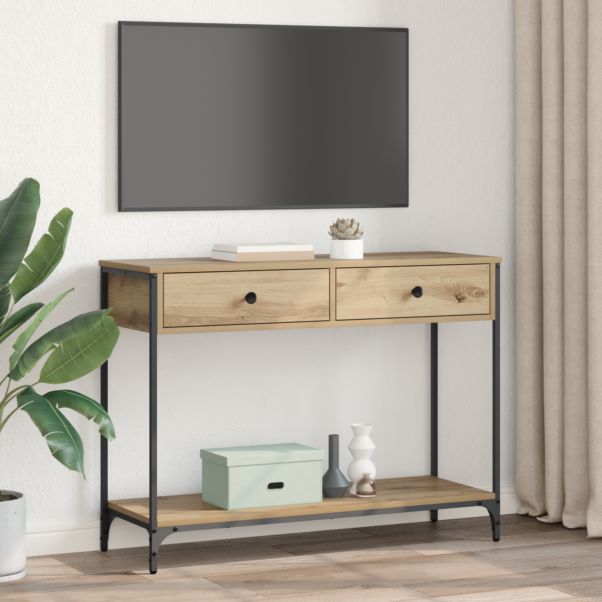 Console Table Artisan Oak 100 x 34,5 x 75 cm Engineered Wood