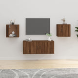 Wall Mounted TV Cabinets 2 pcs Brown Oak 40x34.5x40 cm - Front View
