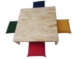 Square Low table and 4 cushions - Side View