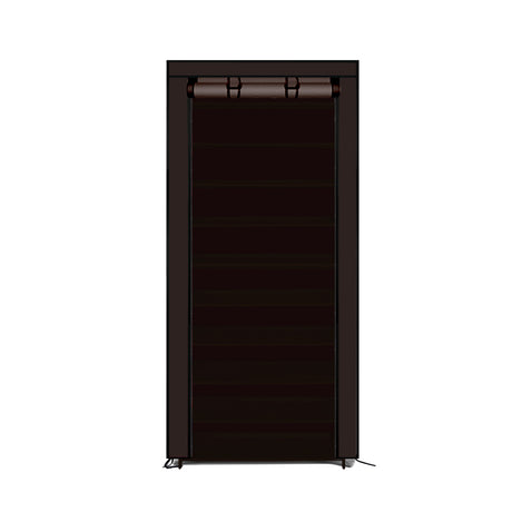 Levede 10 Tier Shoe Rack Portable Storage Brown-2006733139115905024