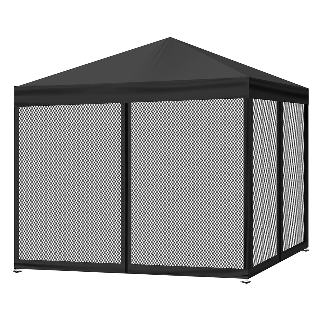 Mountview Gazebo Pop Up Marquee Outdoor Black-2018816886715846656