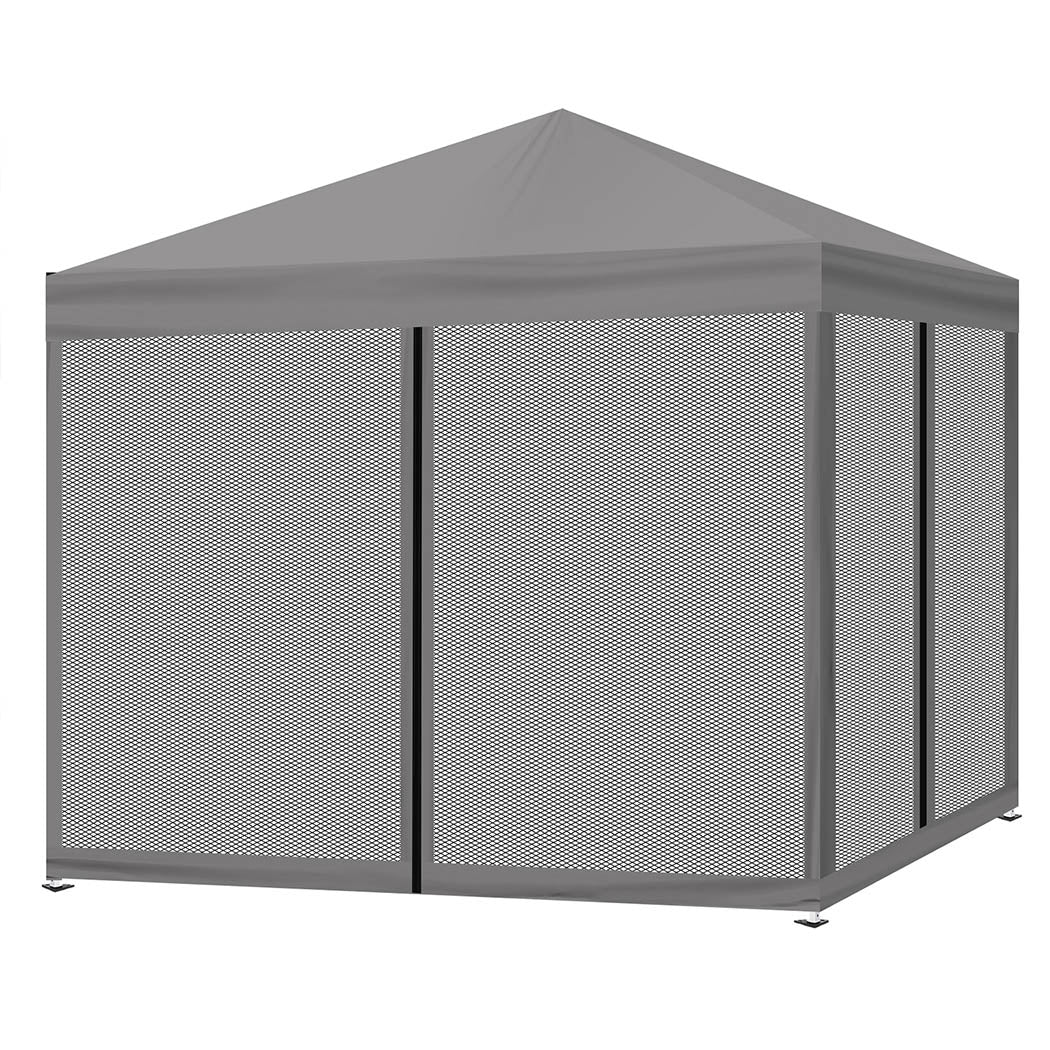 Mountview Gazebo 3x3m Pop Up Marquee Grey-2018816886535491584