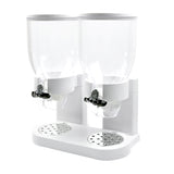 TOQUE Double Cereal Dispenser Dry Food White - Low Angle
