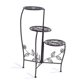 Plant Stand Outdoor Indoor Flower Pots Black - Low Angle