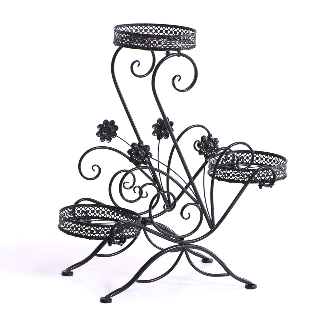 Levede Plant Stand Outdoor Indoor Metal Black-2018816658419879936