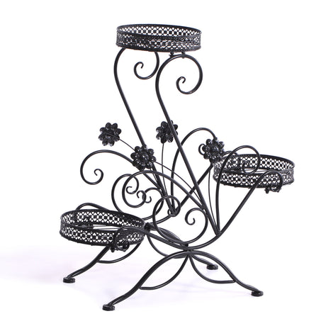Levede Plant Stand Outdoor Indoor Metal Black-2018816658419879936