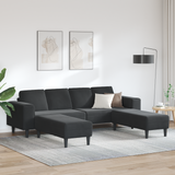 Living Room Couch 3 pcs Black 250 x 188 x 76 cm - Front View
