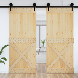 Door NARVIK Natural 95 x 210 cm Solid Pine Wood - Side View
