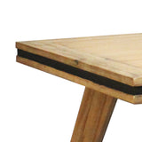 Dining Table 180cm Medium Size Solid Acacia Wooden Frame in Silver Brush Colour - Front View