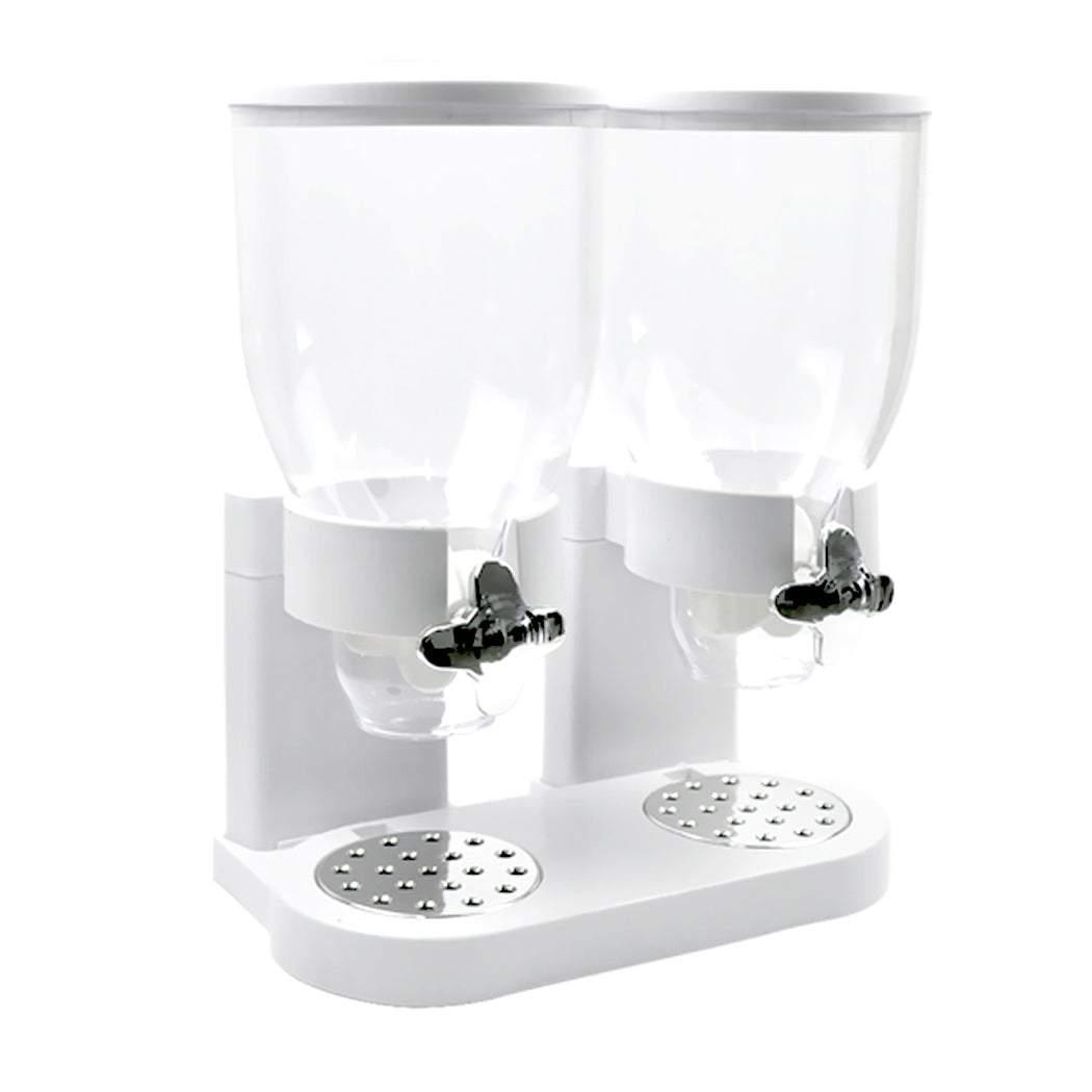 TOQUE Double Cereal Dispenser Dry Food White-2006733302328856577