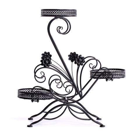 Levede Plant Stand Outdoor Indoor Metal Black-2006732927412604929