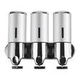 3 Bottles Bathroom Shower Soap Dispenser Silver-2018816656196898817