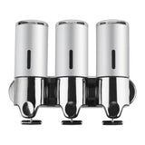 3 Bottles Bathroom Shower Soap Dispenser Silver-2018816656196898817