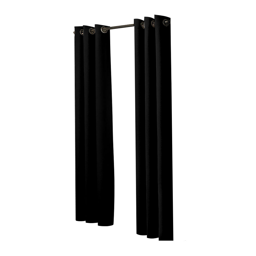 2x Blockout Curtains Panels 3 Layers Black-2018816668368769025