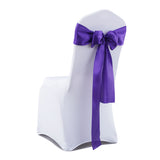 50x Table Runners Coloured Satin Chair Eggplant-2018816772781772801