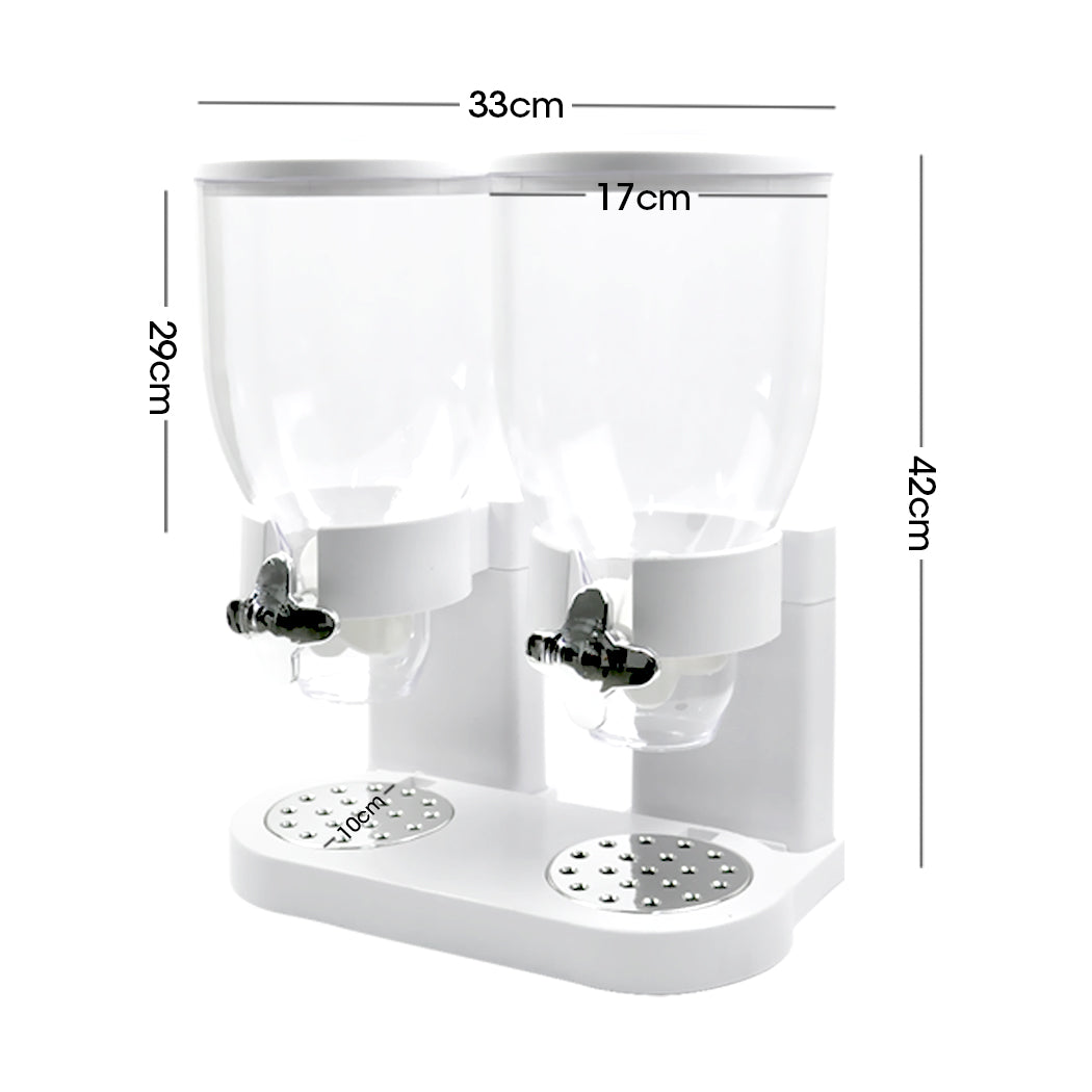 TOQUE Double Cereal Dispenser Dry Food White-2006733302328856578